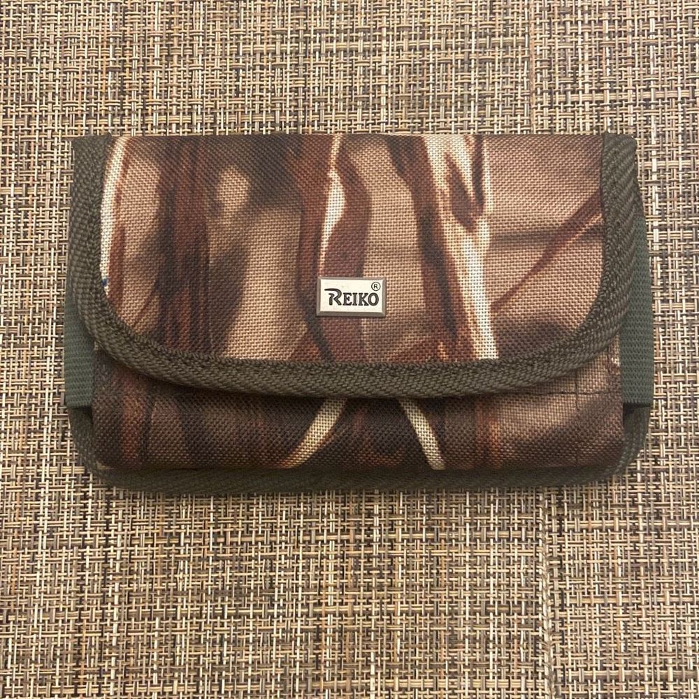 Reiko Camouflage Camo Horizontal Rugged Belt Pouch with Metal Belt Clip
